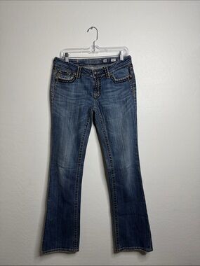 Miss Me Distressed Blue Flare Jeans